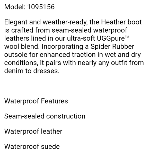 UGG Heather Waterproof Rain Lace up Bootie Sz 9.5 Black VGUC Comfortable - Picture 4 of 16